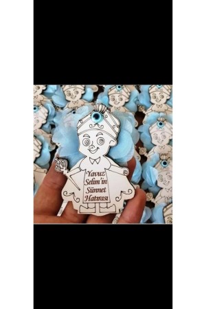 Sünnet Magneti 25 Adet Lazer Kesim Beyaz Ahşap