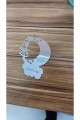Pleksi Kız Bebek Nazar Dualı Magnet 25 Adet Pembe Süslü
