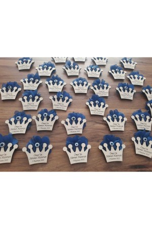 Taçlı Ahşap Sünnet Magnet 25 Adet