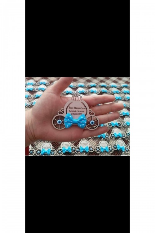 Ahşap Lazer Kesim Sünnet Magnetimiz 25 Adet