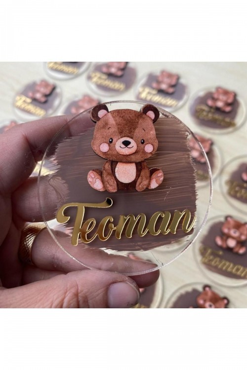 Kahverengi ayıcıklı boyalı pleksi bebek hediyelik magnet (20 adet) Kahverengi ayıcıklı boyalı pleksi bebek hediyelik magnet (20 adet)
