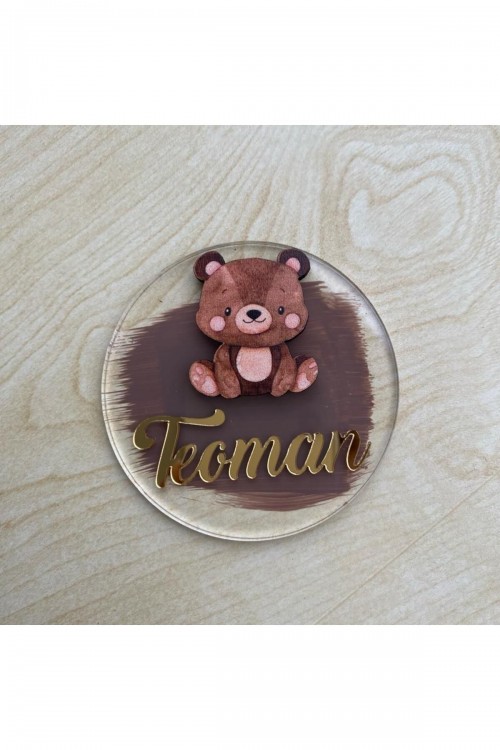 Kahverengi ayıcıklı boyalı pleksi bebek hediyelik magnet (20 adet) Kahverengi ayıcıklı boyalı pleksi bebek hediyelik magnet (20 adet)