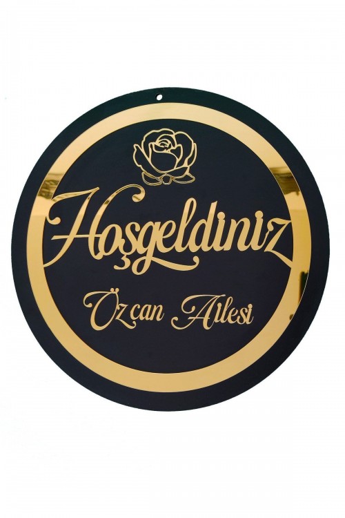 Hoşgeldiniz Yazılı Kapı Süsü Isme Özel Hediyelik Aynalı Pleksi Yazılı Kapı Isimliği 30x30 Cm
