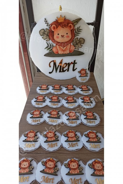Şeffaf Pleksi Figürlü Kapı Süsü Ve Magnet ( 20 adet ) Doğum günü,Sünnet,Mevlid Hatırası Magnet