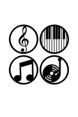 Müzik Nota Ahşap Mdf Dekoratif Tablo - Müzik Temalı Duvar Dekoru