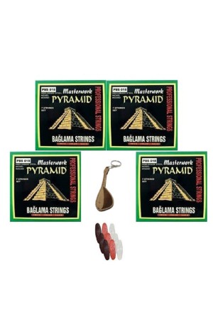 Saz Teli (piramit Saz Teli 4 Al 3 Öde+bağlama Anahtarlık+5 Adet Mızrap)