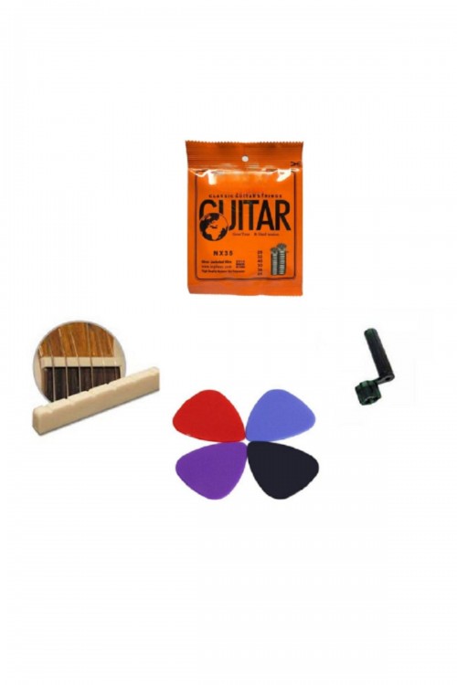 Klasik Gitar Teli+4 Adet Pena+burgu Çevirici)+ Üst Eşik