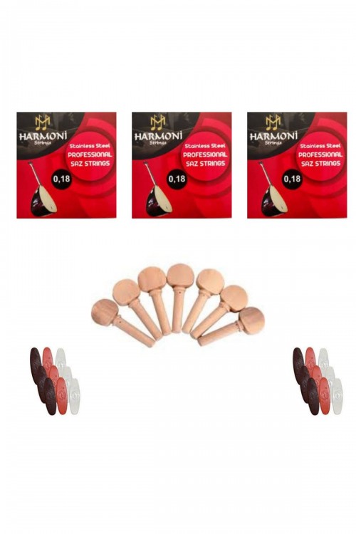 Saz Teli 3 Adet (7 Adet Burgu+10 Adet Mızrap)