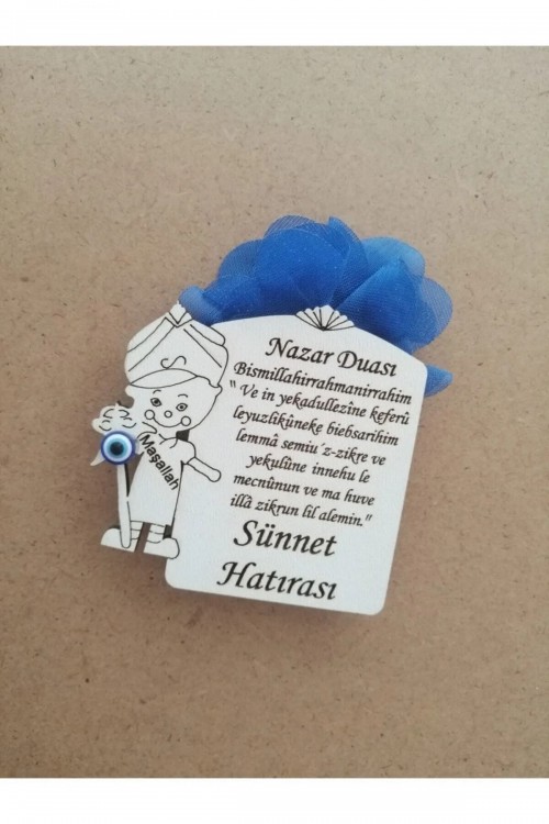 Beyaz Sünnet Magneti Hediyeliği Ahşap 25 Adet