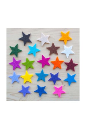 Keçe 4,5 Cm Renkli Yıldız Süsleri 25 Adet Keçeden Yıldız Figürleri