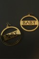 Kadın Gold Baby Parlak Pleksi Yazılı Çift Küpe