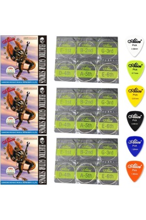 3 Paket A506 Elektro Gitar Tel Seti Ve Pena