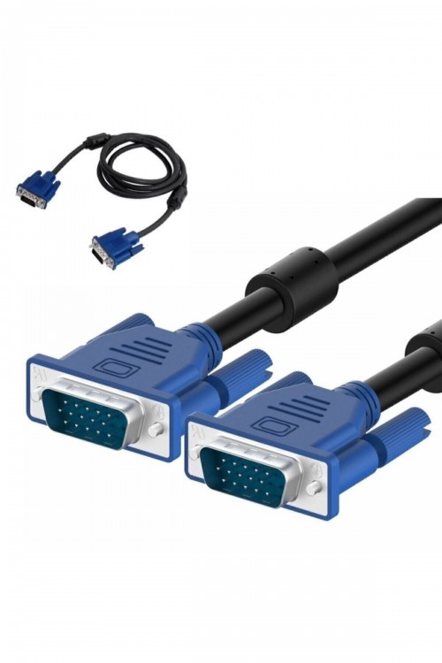 Vga Kablosu Ekran Lcd Monitör Projeksiyon Bağlantı Kablosu - Çift Filtreli - 1.5 Metre Vga Kablosu Ekran Lcd Monitör Projeksiyon Bağlantı Kablosu - Çift Filtreli - 1.5 Metre