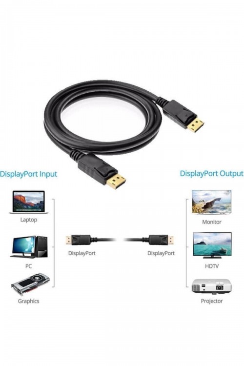 Displayport To Displayport Kablosu Display Port Dp Bağlantı 1.8m