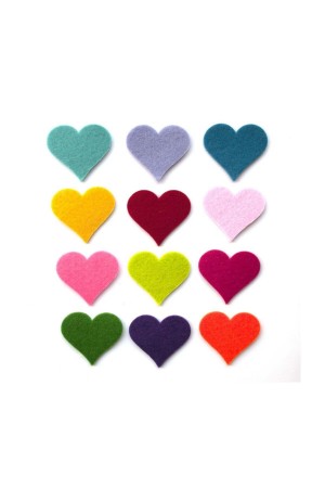 Keçeden 4 cm Kalp Süsleri 50 Adet, Keçe Kalp Şekilleri