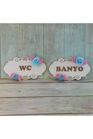 Wc-banyo Yazılı Ahşap Kapı Süsü