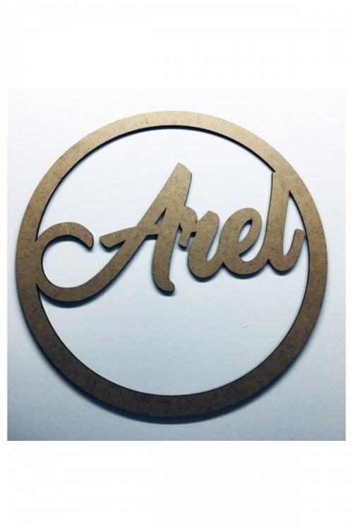 Esse Tasarım Kapı Süsü Isimli Kasnak,makrome Çember,makrome Isimlik Ham Ahşap 30x30cm